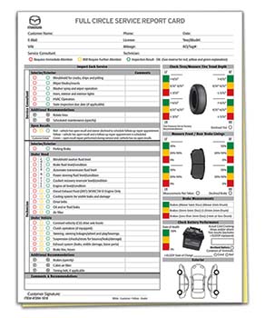 Truform™ brand - manufacturer specific - mazda - multi point inspection form